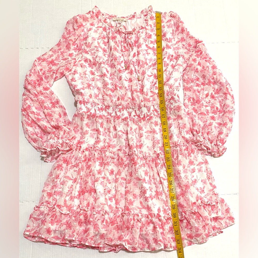 Skies&Blue Womens M Pink White Floral Dress Cottagecore Preppy Feminine Fairy - Picture 12 of 16